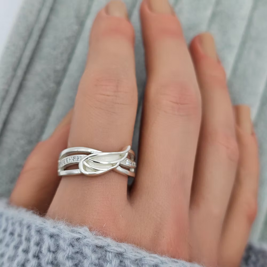 MEMORIAL ANGEL WINGS CZ RING