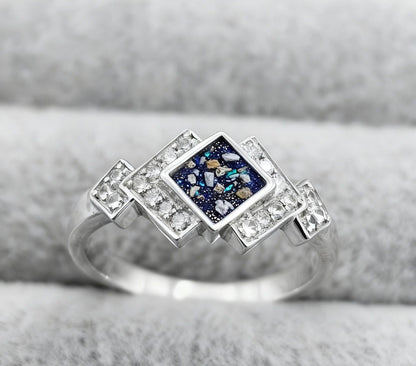 MEMORIAL ART DECO CZ SILVER RING