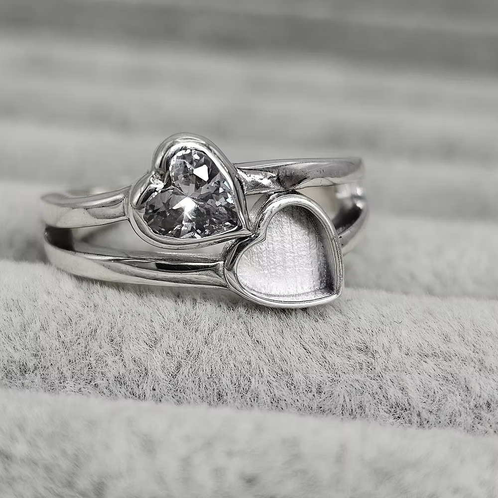 MEMORIAL TWIN HEART CZ RING
