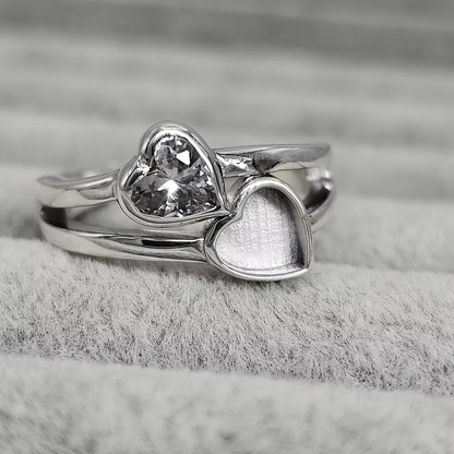 MEMORIAL TWIN HEART CZ RING