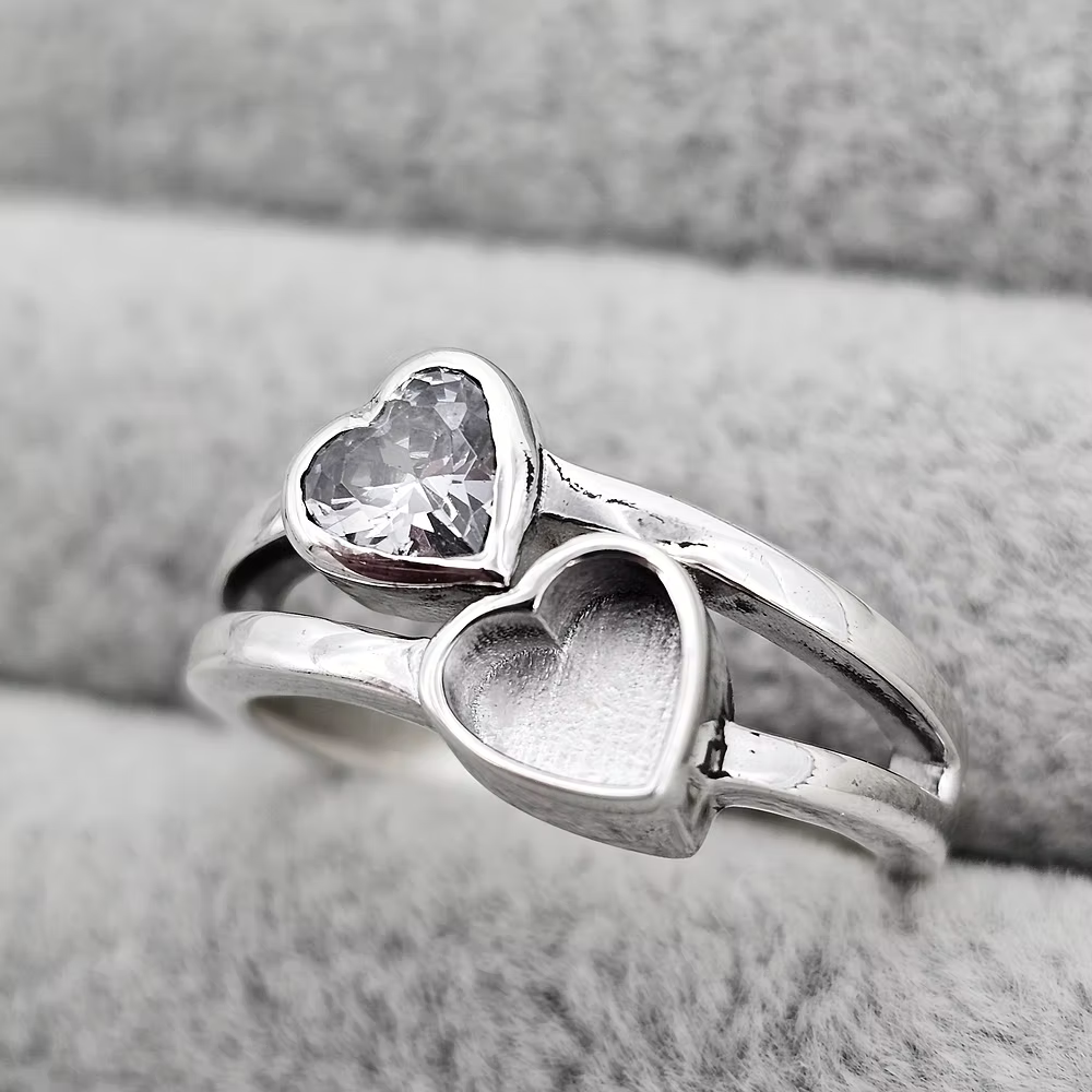 MEMORIAL TWIN HEART CZ RING