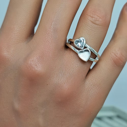 MEMORIAL TWIN HEART CZ RING