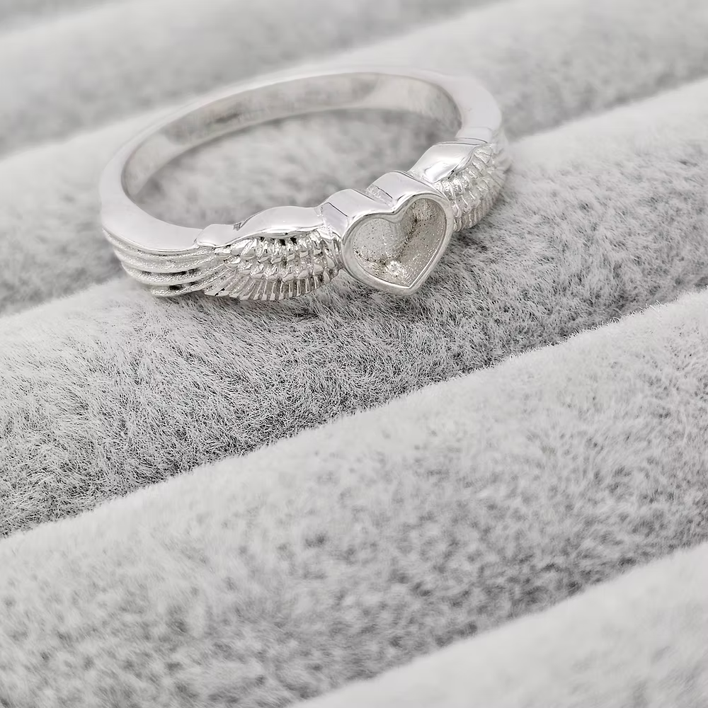 MEMORIAL ANGEL WINGS HEART RING