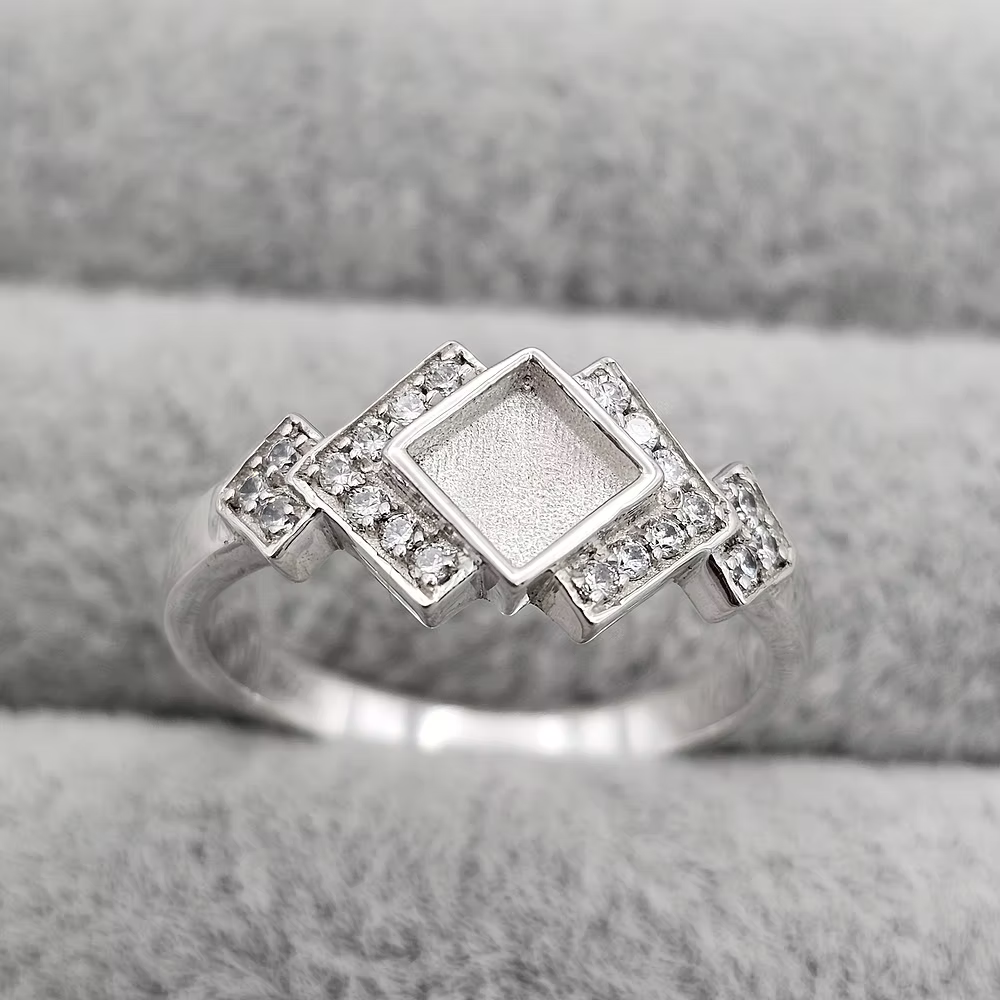 MEMORIAL ART DECO CZ SILVER RING