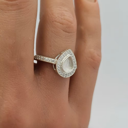 MEMORIAL CZ PEAR SHAPED RING