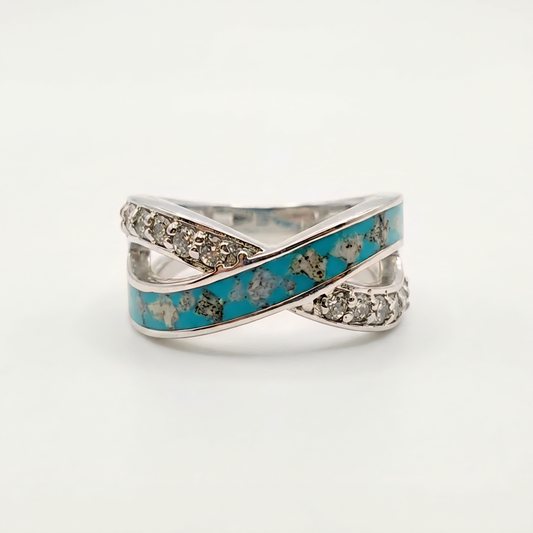 DOUBLE CROSSOVER BAND CZ RING
