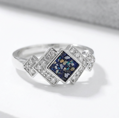 MEMORIAL ART DECO CZ SILVER RING