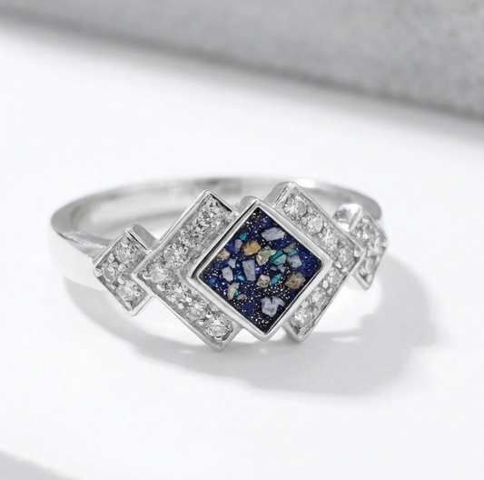 MEMORIAL ART DECO CZ SILVER RING