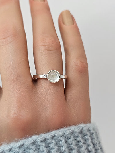 MEMORIAL ROUND DOUBLE CZ RING